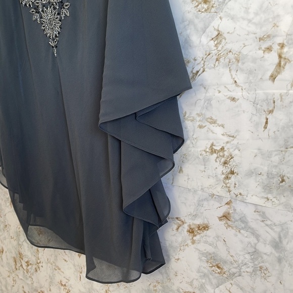 Adrianna Papell Embellished Tunic Sheer Blouse l SIZE L - Picture 6 of 11